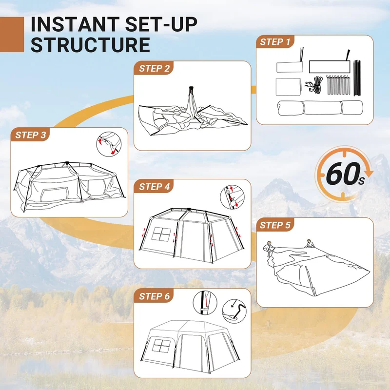 Mountain In T2 Quick-Setup Cabin Tent