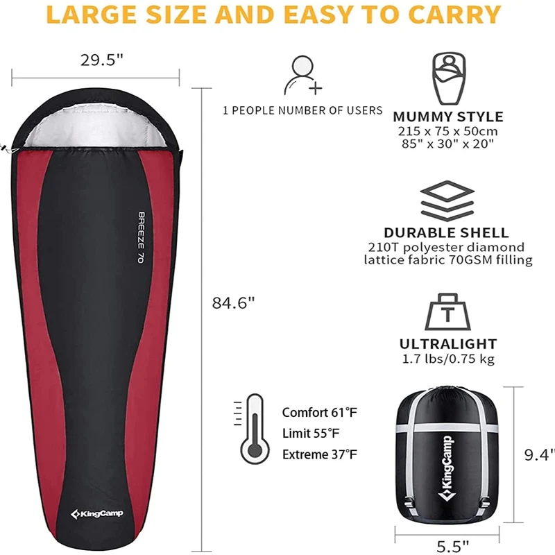 Mummy Ultralight Backpacking Sleeping Bags
