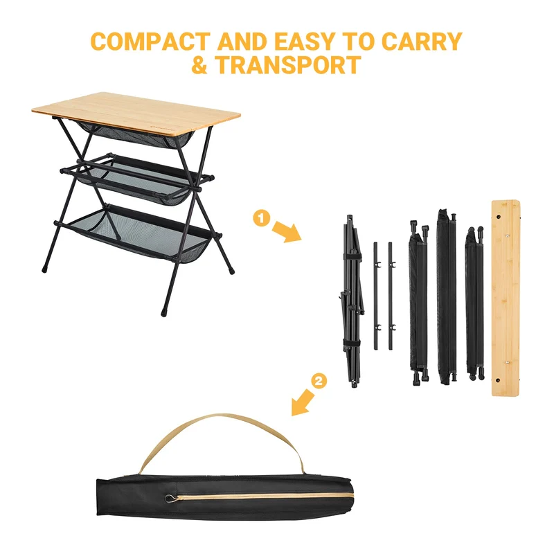 Detachable Shelf With Bamboo Table Board