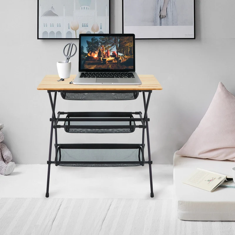 Detachable Shelf With Bamboo Table Board