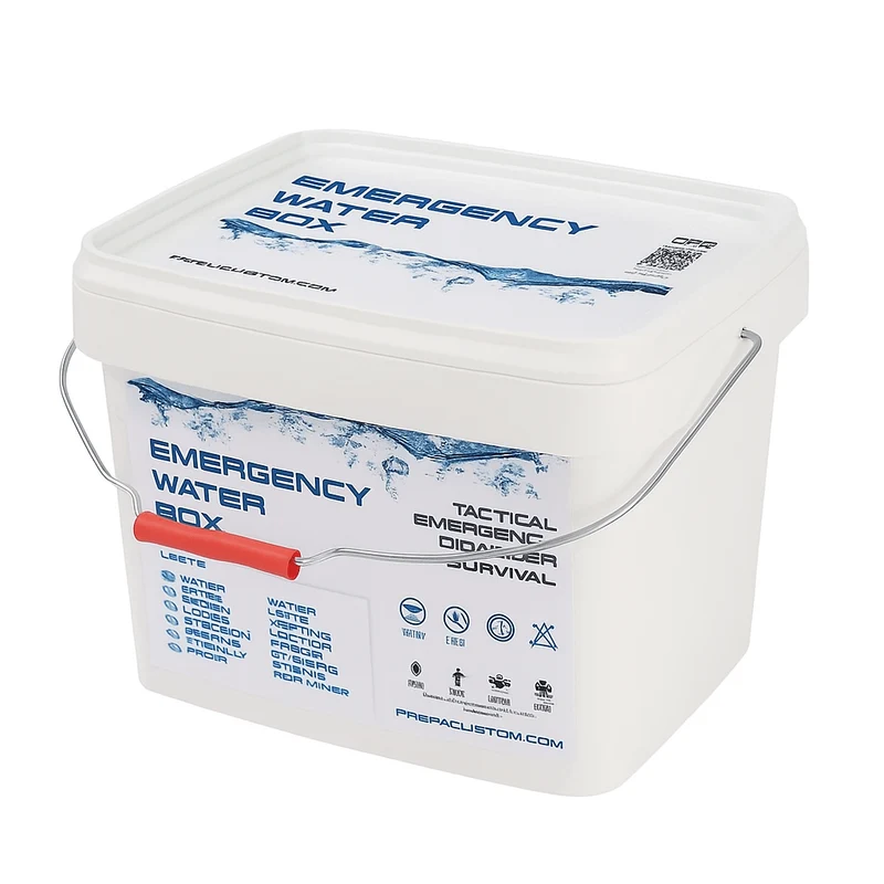 EMERGENCY WATER BOX | Inhalt 47 x 330ml Wasser Rationen