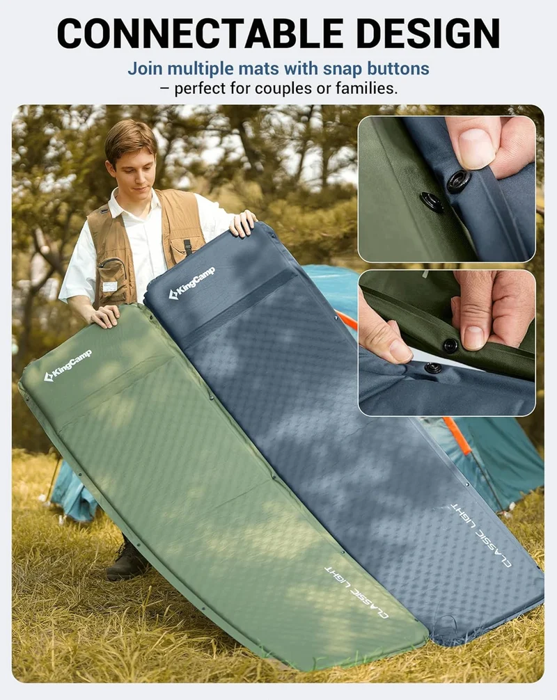 Self-Inflating Sleeping Pad with Pillow-L