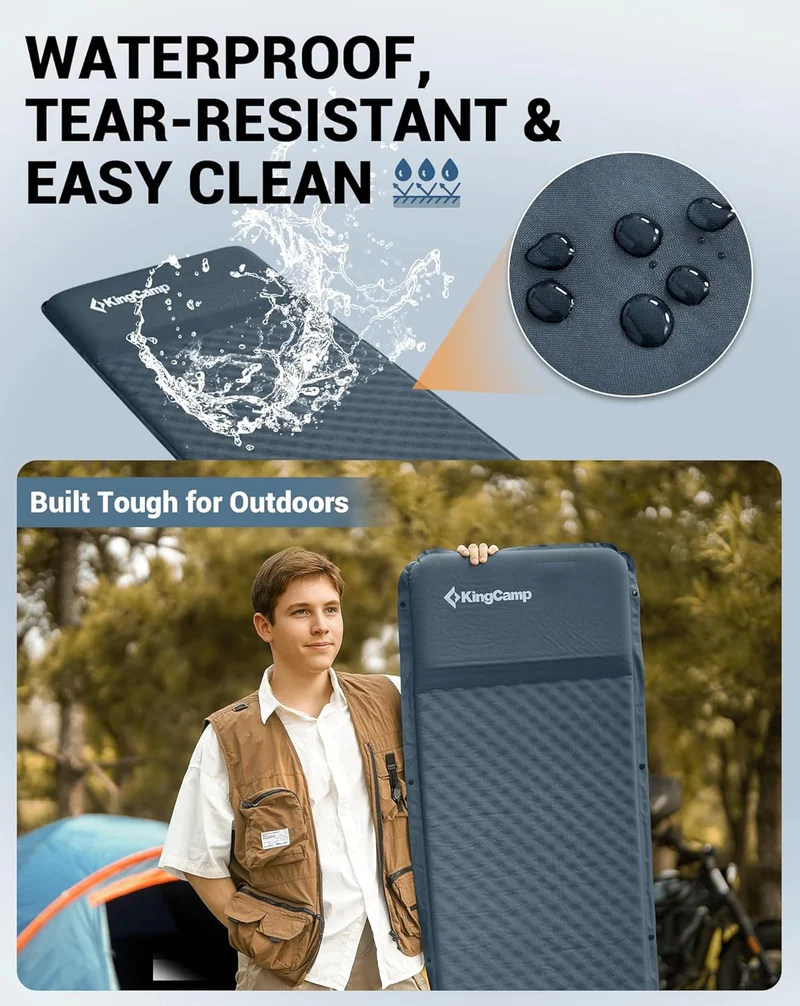 Self-Inflating Sleeping Pad with Pillow-L