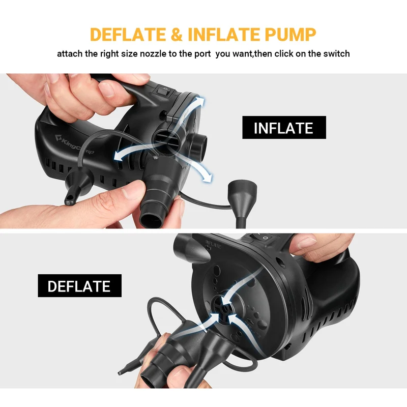 Electric Inflator Deflator Air Mattress Pump