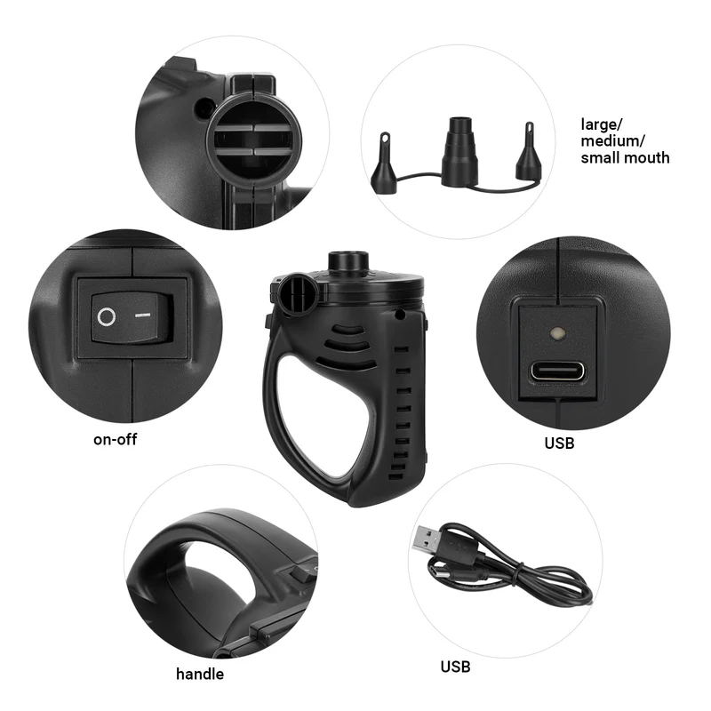 Electric Inflator Deflator Air Mattress Pump