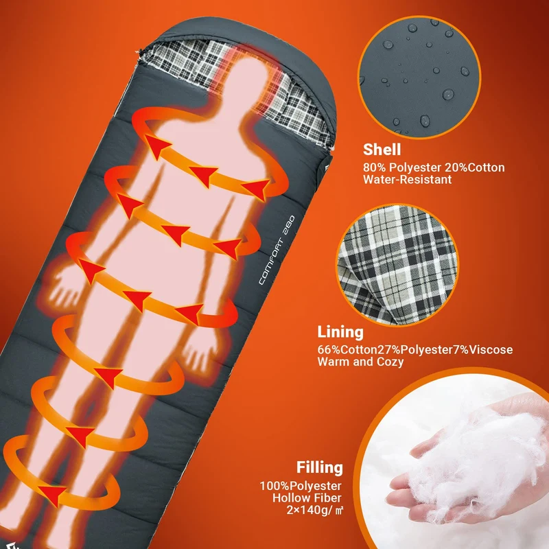 Sleeping Bag with Pillows Double/Single
