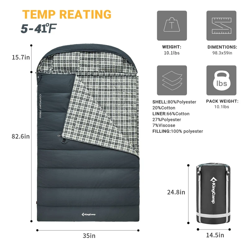 Sleeping Bag with Pillows Double/Single