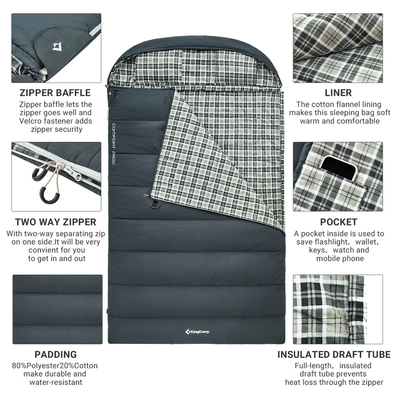 Sleeping Bag with Pillows Double/Single