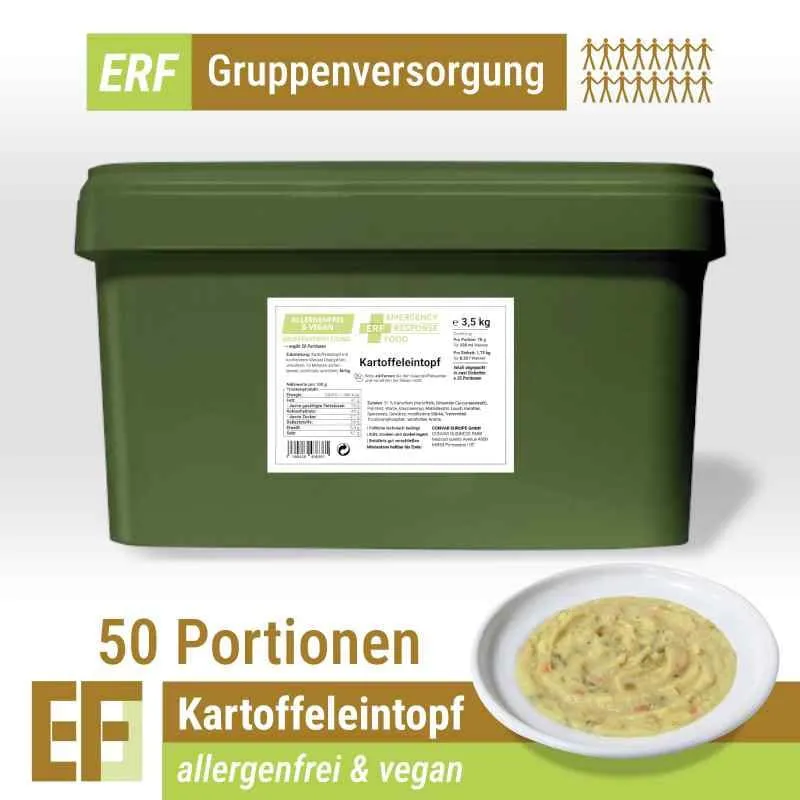 ERF Kartoffeleintopf (3,5kg) (ESL) 2 x 25 Portionen | allergene-freie Notfallverpflegung