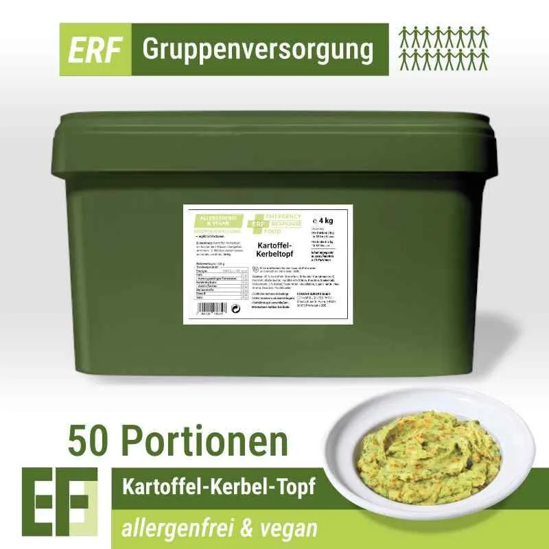 ERF Kartoffel-Kerbel-Topf (4kg) (ESL) 2 x 25 Portionen | allergene-freie Notfallverpflegung
