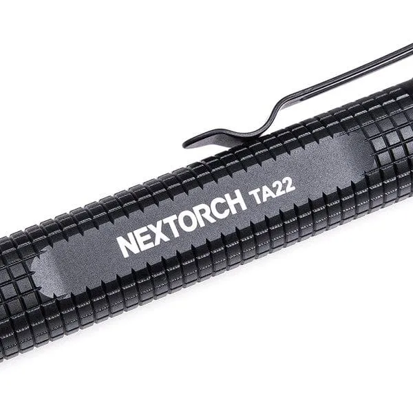 TA22 - Slim Line Tactical LED Stift-Taschenlampe, 850 Lumen, Kopf mit Nano- Keramik Glasbrecher, Stroboskopfunktion