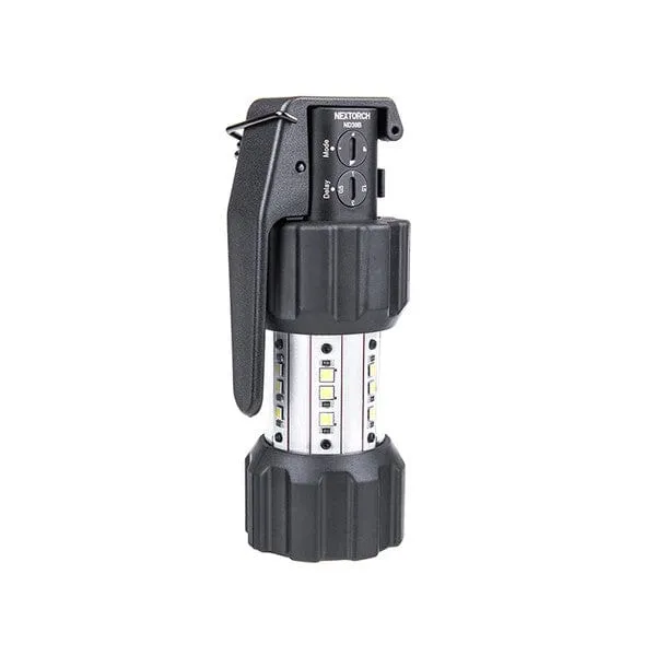 ND30B - Taktischer-Elektronischer-Irritationskörper mit 130dB Alarmsignal 11.000 Lumen Stroboskopblitz und Holster
