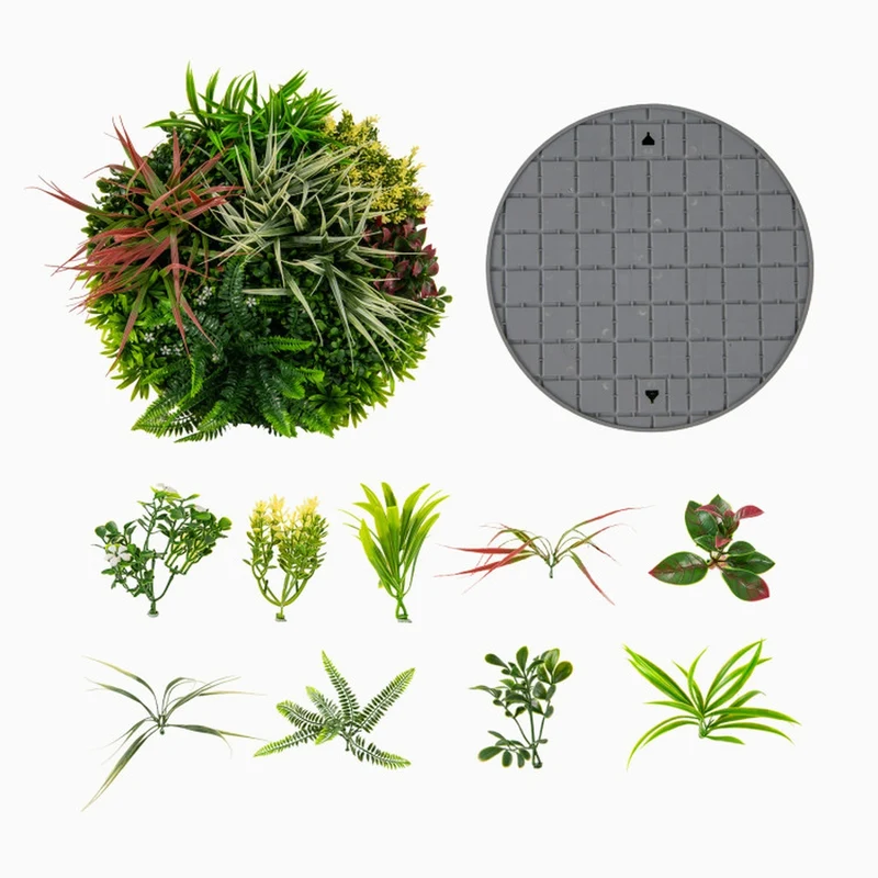 SUGIFT 2 Pack Square Framed Artificial Plant Foliage Wall Art, Faux Greenery Panels for Living Room Bedroom Wall Decor, Fake Boxwood, Green Brown