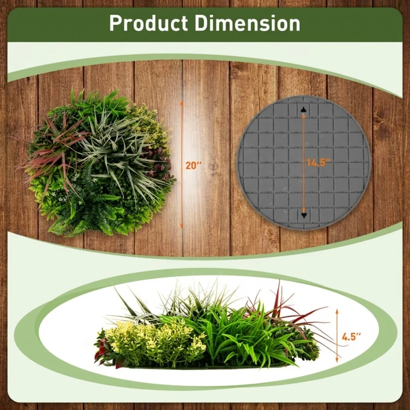 SUGIFT 2 Pack Square Framed Artificial Plant Foliage Wall Art, Faux Greenery Panels for Living Room Bedroom Wall Decor, Fake Boxwood, Green Brown