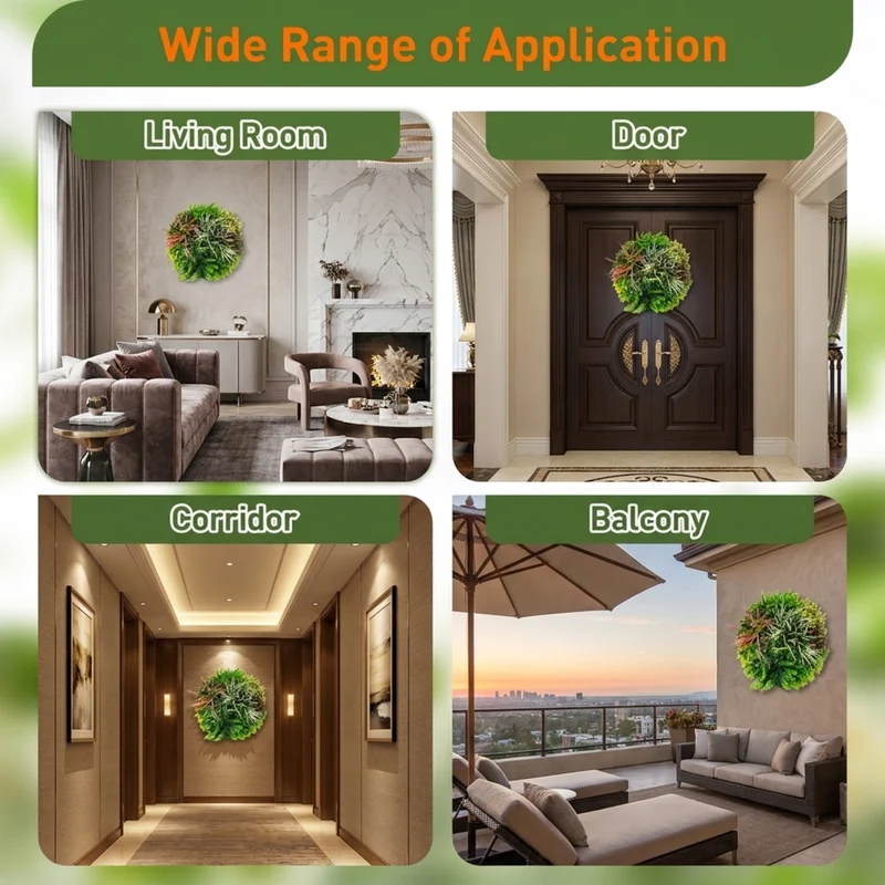 SUGIFT 2 Pack Square Framed Artificial Plant Foliage Wall Art, Faux Greenery Panels for Living Room Bedroom Wall Decor, Fake Boxwood, Green Brown