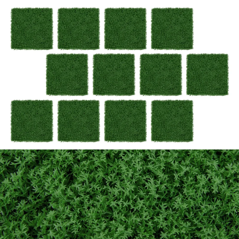 SUGIFT 12 Pieces Artificial Grass Wall Panels, 20 x 20 Inch Faux Greenery Hedge Panel for Outdoor Garden Yard Balcony Fence Backdrop Decor, Green