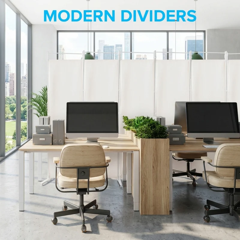 SUGIFT 6 Panel Room Divider Folding Privacy Screen, 72 Inch Freestanding Portable Room Divider with Fabric Panels for Bedroom Office, White