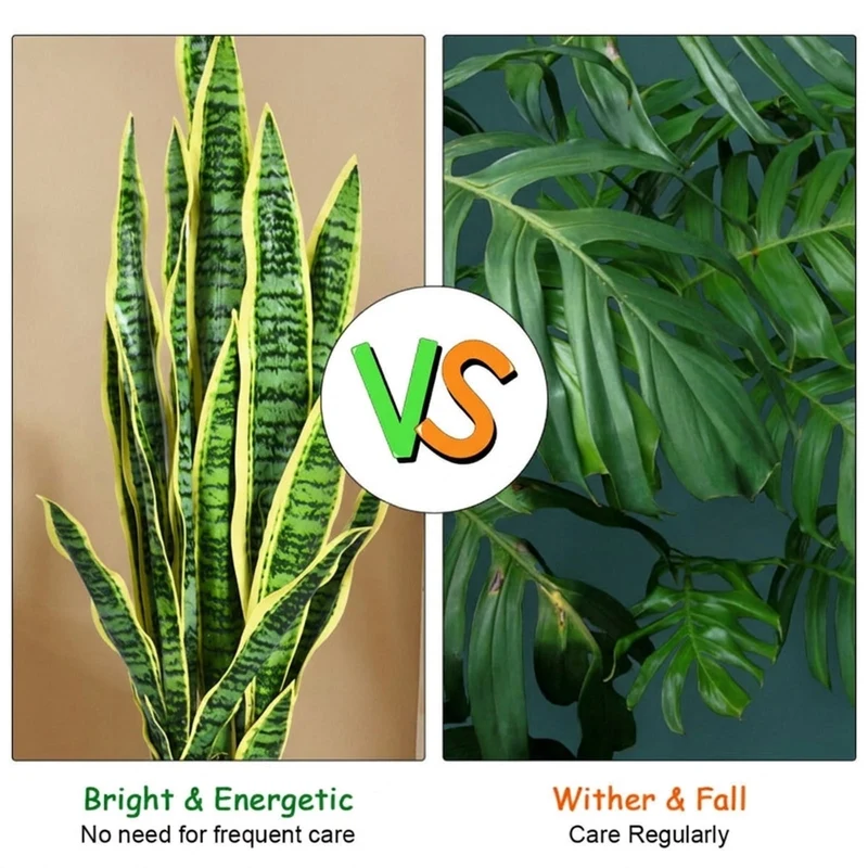 SUGIFT 35.5 Inch Artificial Snake Plant, Faux Sansevieria Greenery in Cement Pot, Fake Plant for Indoor Outdoor Home Office Decor, Green + Yellow,