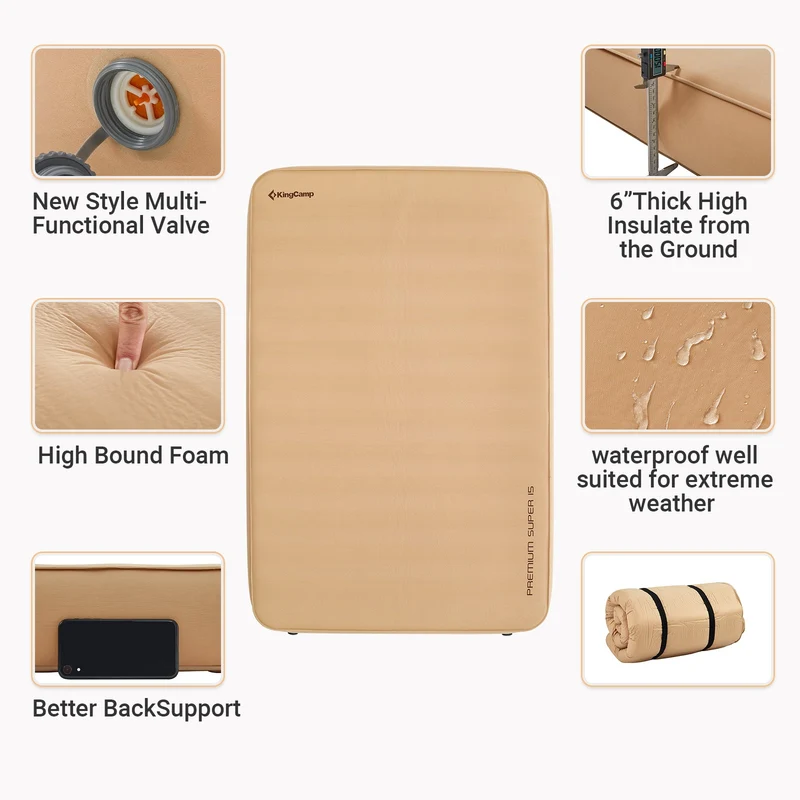 Premium Super 15 Double Self-Inflating Camping Sleeping Pad