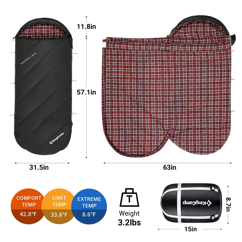 34F Extra Wide Sleeping Bag for Youth