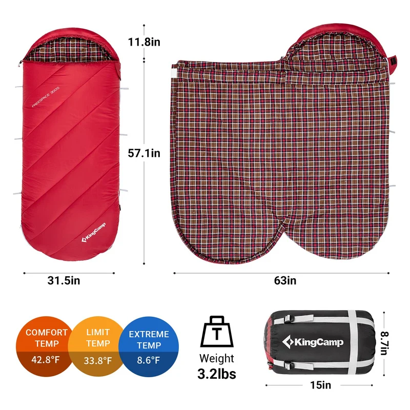 34F Extra Wide Sleeping Bag for Youth