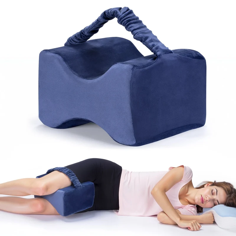 SUGIFT Memory Foam Knee Pillow for Side Sleepers, Ergonomic Leg and Hip Support, Washable Cover