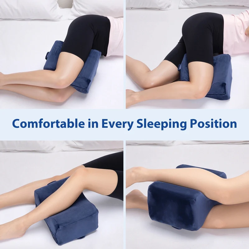 SUGIFT Memory Foam Knee Pillow for Side Sleepers, Ergonomic Leg and Hip Support, Washable Cover