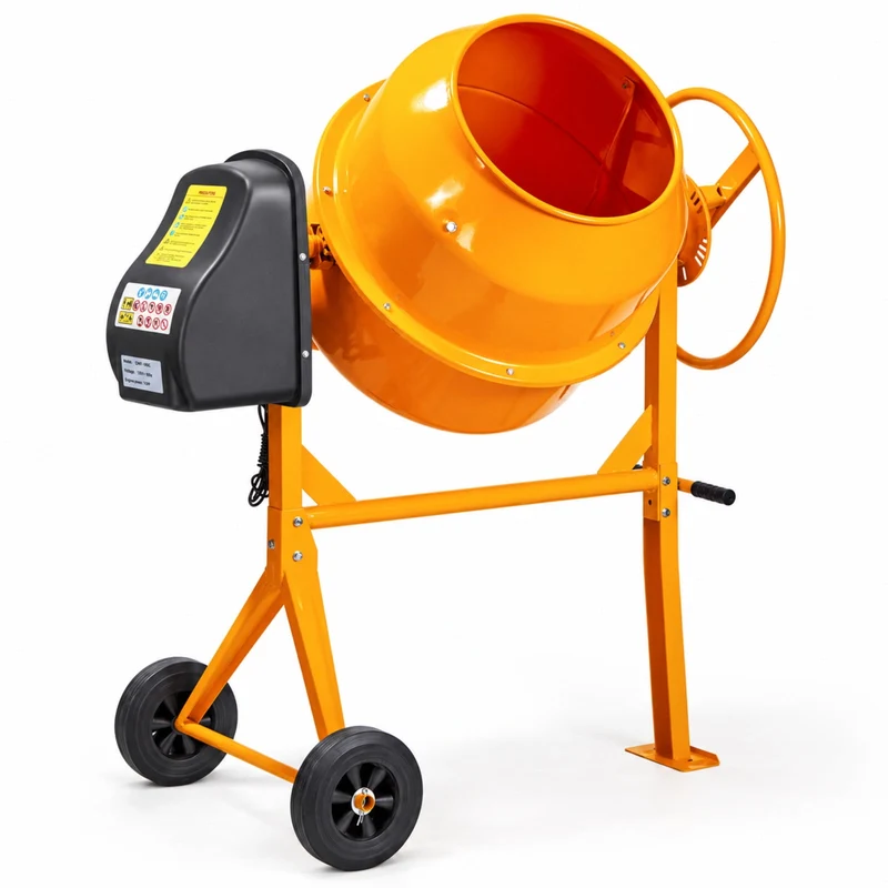 SUGIFT 4.2 Cu Ft Portable Electric Concrete Cement Mixer with Wheels and Stand
