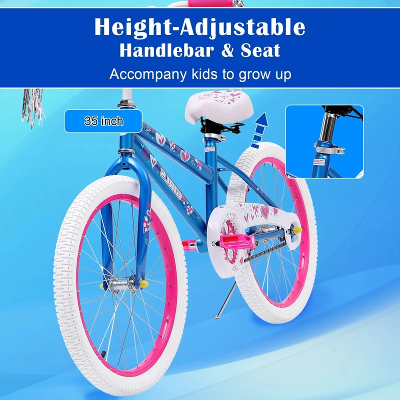 SUGIFT 20 in. Girl Kids Bike for Girls Ages 5-12 Years, Blue