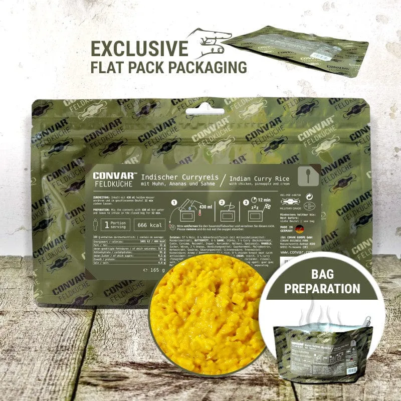 Feldküche Indischer Curryreis mit Huhn und Ananas (1 Portion) (165g)