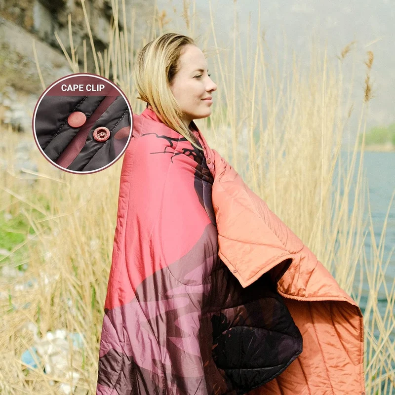 Sunset Clow Puffy Blanket