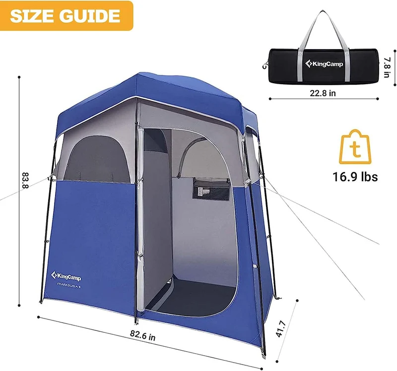 Double Room Shower Tent with Solar Shower Set