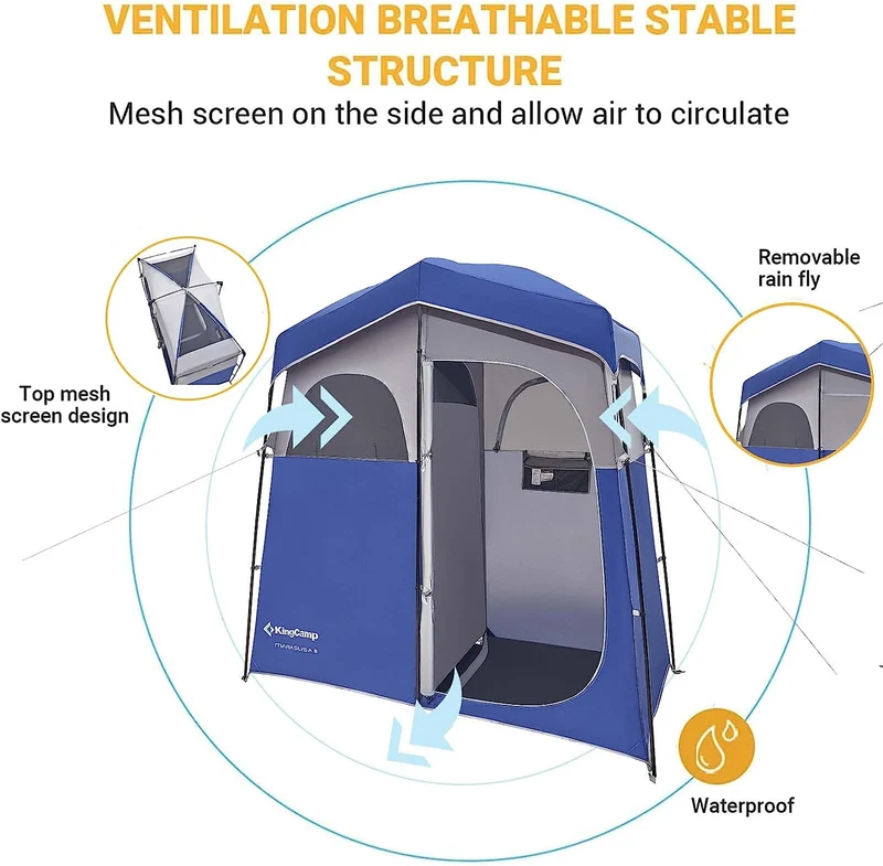 Double Room Shower Tent with Solar Shower Set