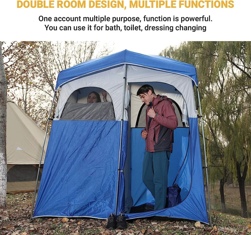 Double Room Shower Tent with Solar Shower Set