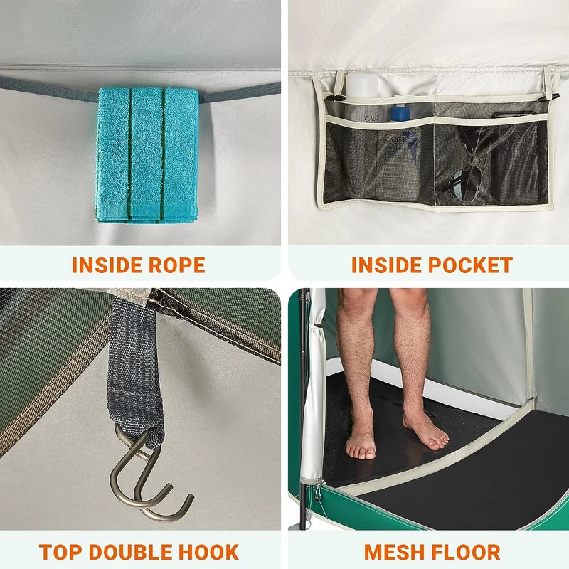 Double Room Shower Tent with Solar Shower Set