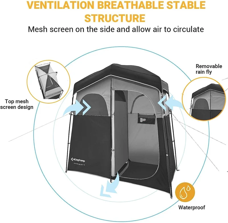 Double Room Shower Tent with Solar Shower Set
