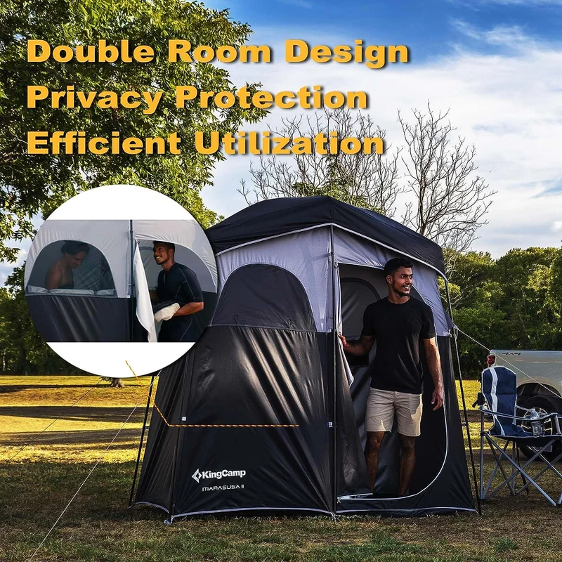 Double Room Shower Tent with Solar Shower Set