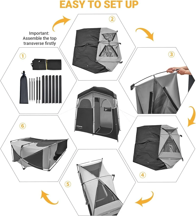 Double Room Shower Tent with Solar Shower Set