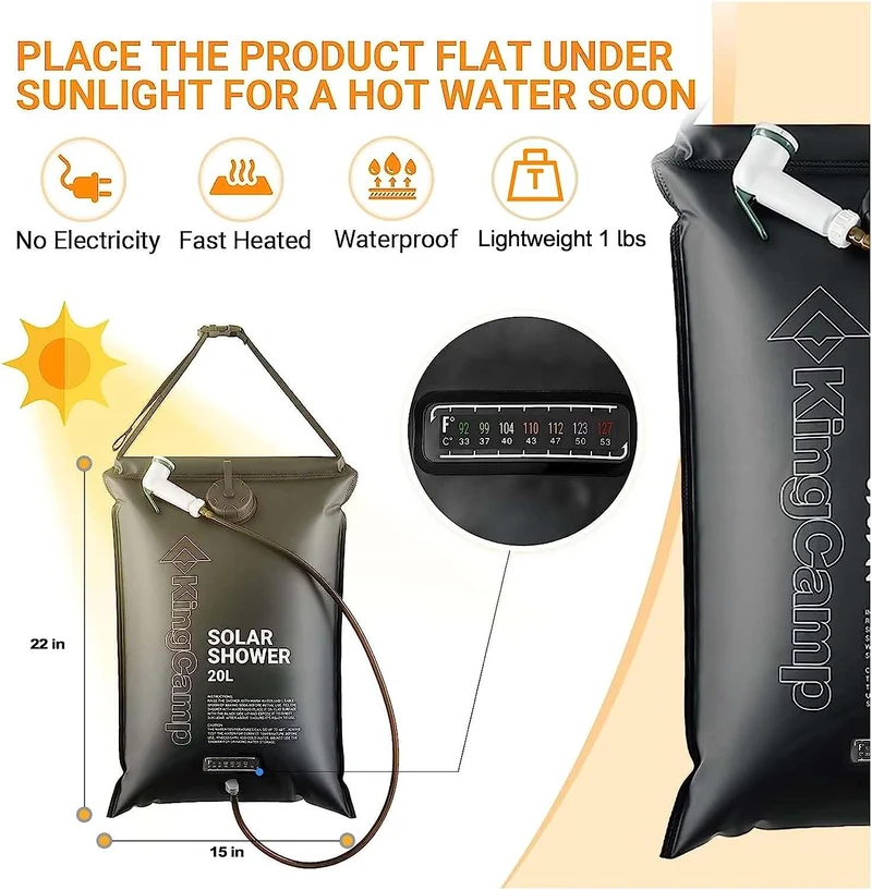 Double Room Shower Tent with Solar Shower Set