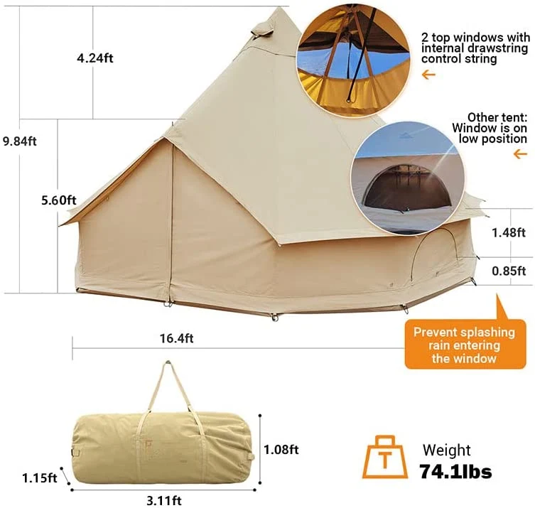 Khan C 500 Canvas Glamping Bell Tent