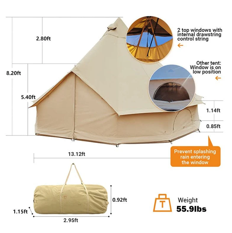 Khan C 400 Canvas Glamping Bell Tent