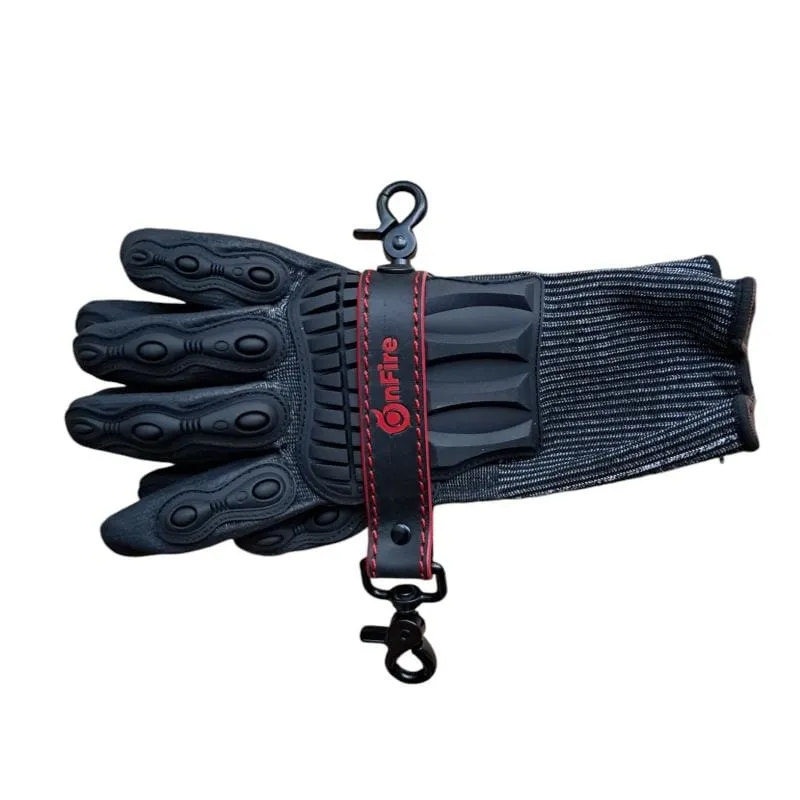 Premium Feuerwehr FireFighter Handschuhhalter aus echtem Leder