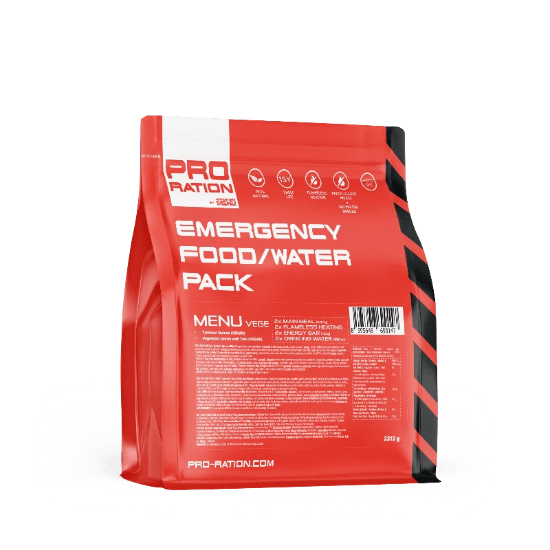 EMERGENCY FOOD WATER MENU VEGETARISCH tactical meal ready to eat