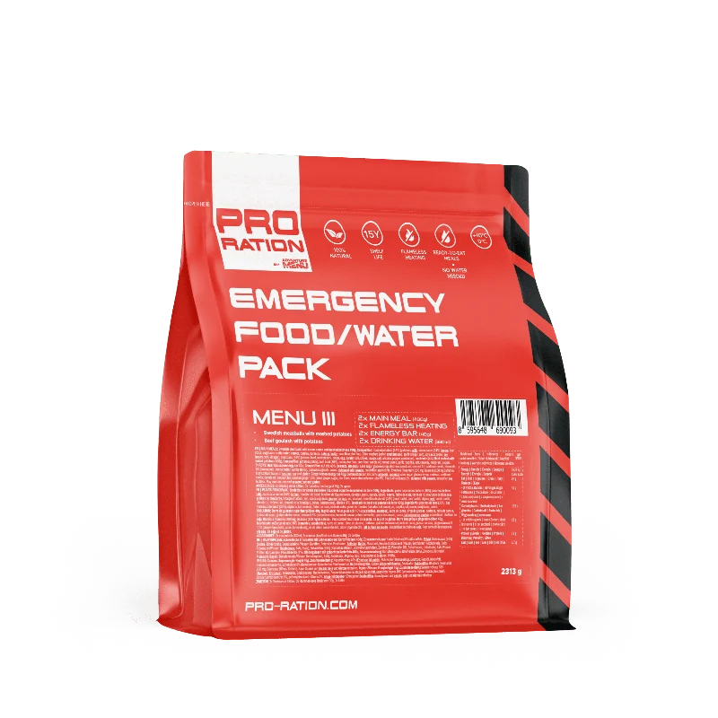 EMERGENCY FOOD WATER MENU III tactical meal ready to eat
