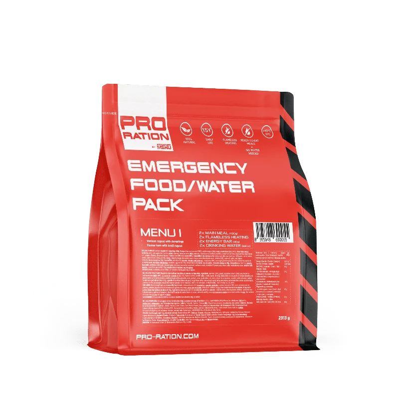 EMERGENCY FOOD WATER MENU I tactical meal ready to eat