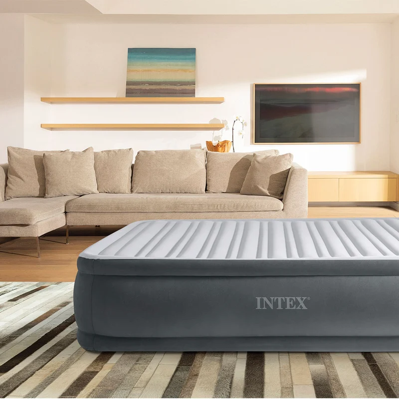 Luftbett Deluxe Comfort Plush, 152x203x46cm, mit FastFill Pumpe
