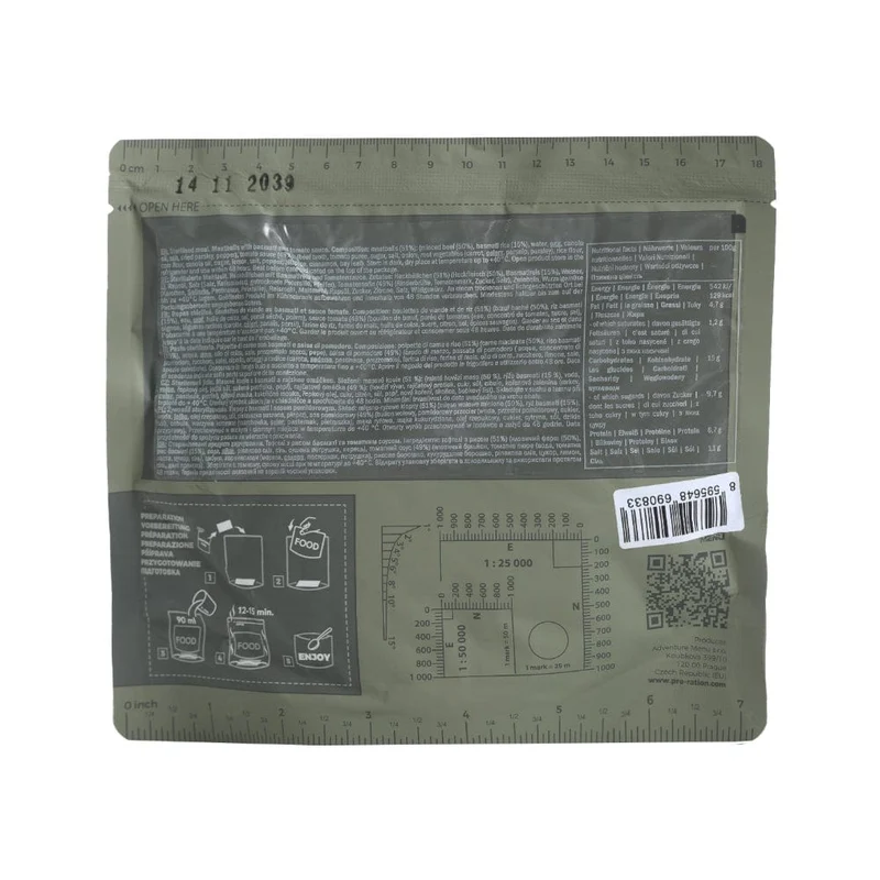 Hackbällchen mit Basmatireis und Tomatensauce 400g tactical meal ready to eat
