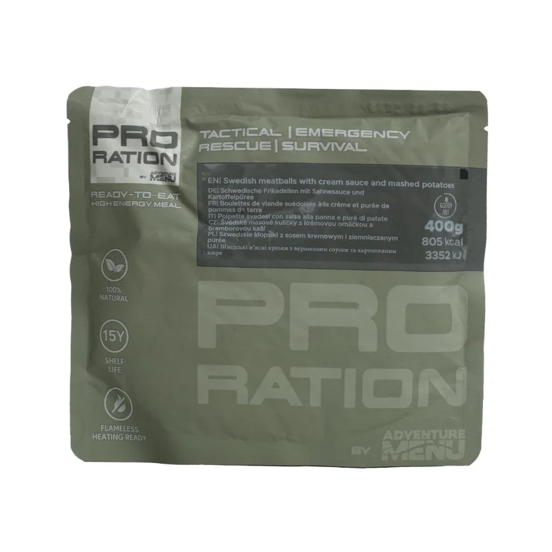 Schwedische Frikadellen mit Sahnesauce und Kartoffelpüree 400g tactical meal ready to eat
