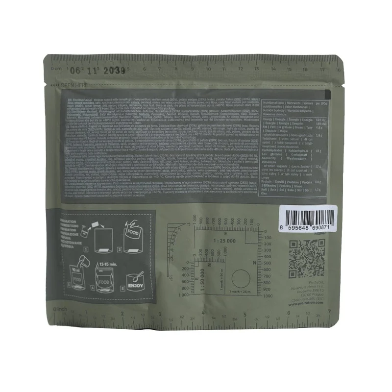 Hirschragout mit Kartoffelklößen 400g tactical meal ready to eat
