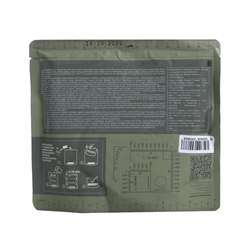 Bauerschinken mit Linsenragout 400g tactical meal ready to eat